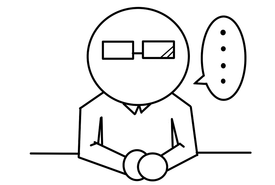 黙る人の画像