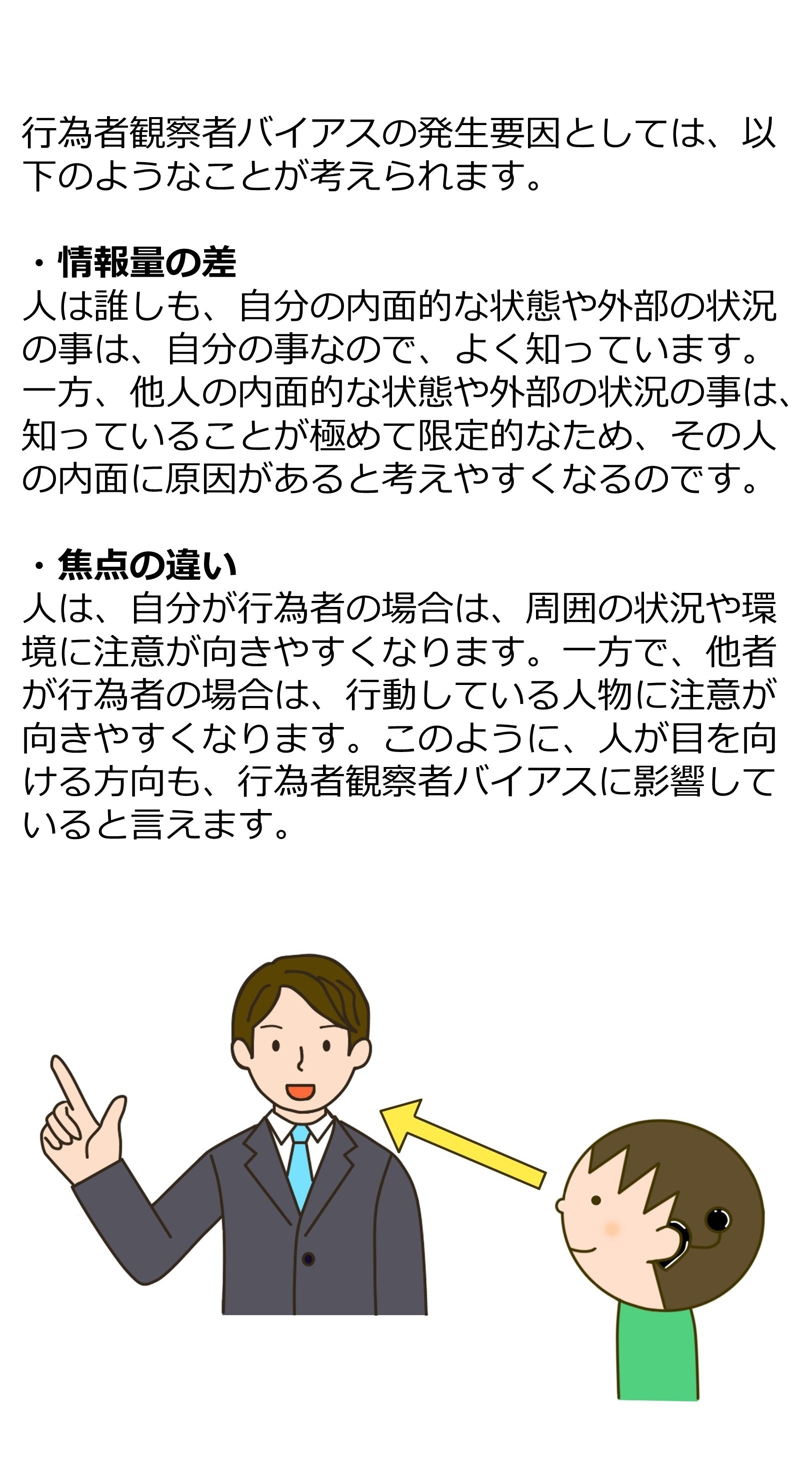 行為者観察者バイアスの説明画像②