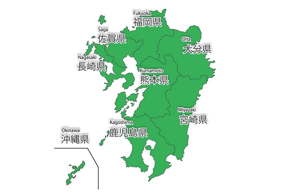 九州地方の地図